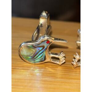 Vintage Cufflinks Lot – Silver Paua Shell Pair + 6 Mixed Styles – Estate Find